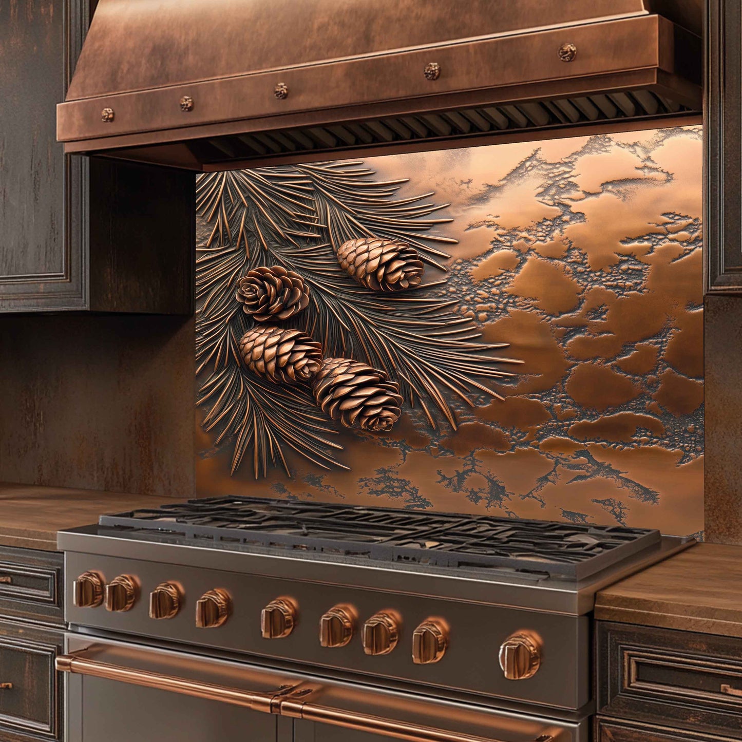 Stainless steel stove with tempered glass backsplash custom design
