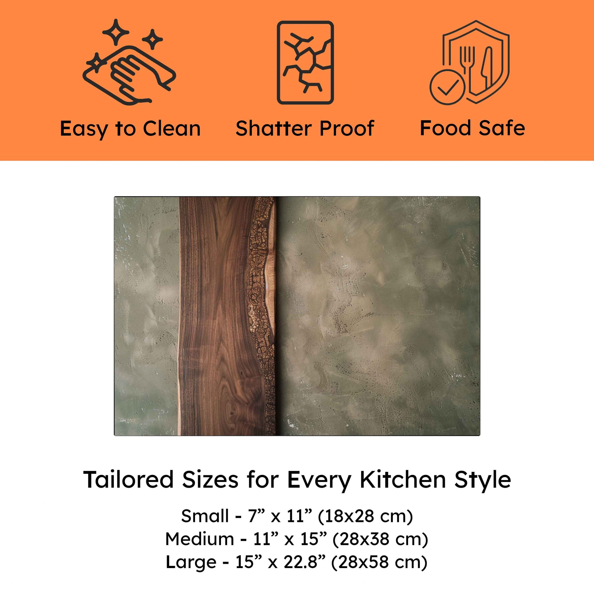 Infographic for glass cutting board