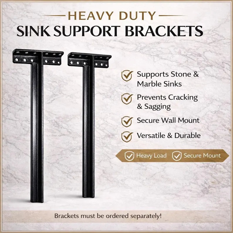 Heavy Duty Sink Support Brackets for Marble & Stone Sinks β Reinforced Iron Wall-Mount Support, Prevents Cracking & Sagging | Elyese