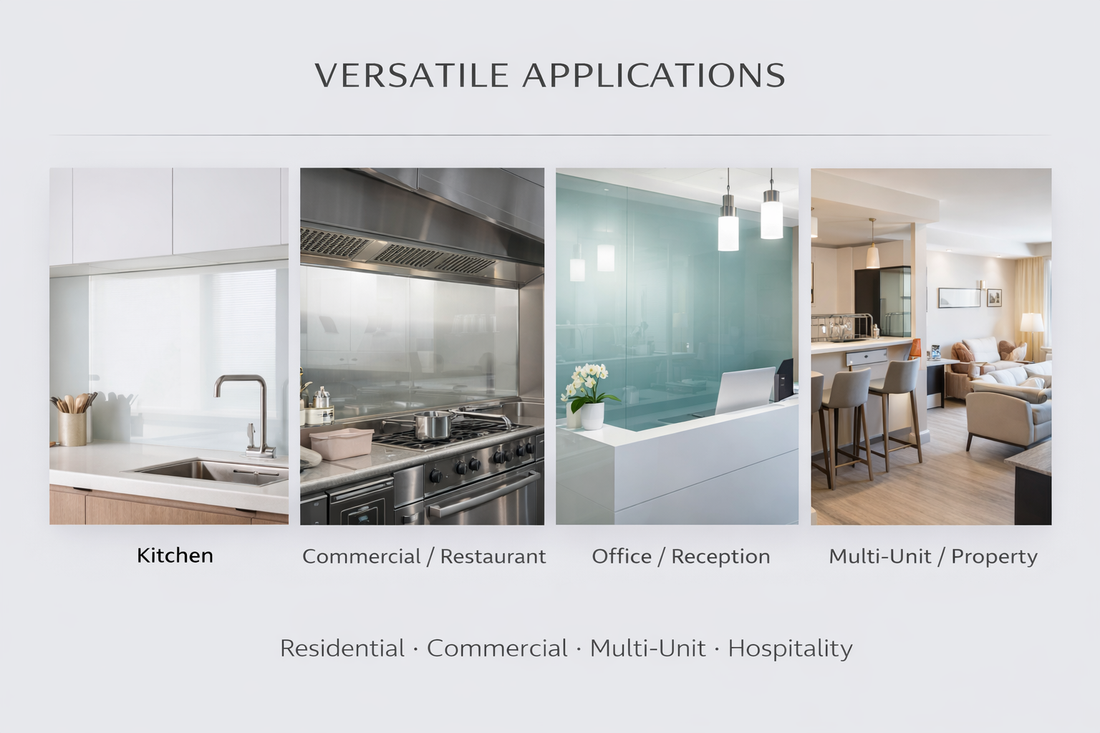 Custom Cut Tempered Glass Backsplash – Made to Measure Kitchen & Bathroom Solutions