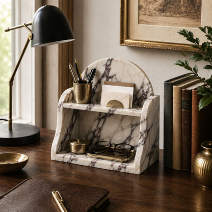 Luxury Calacatta Viola Marble Organizer