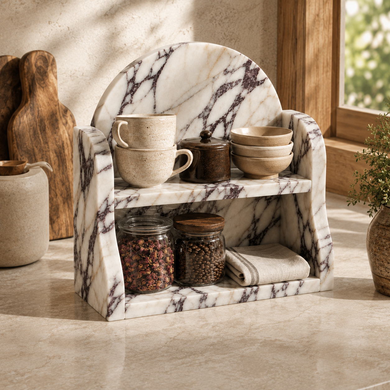 Luxury Calacatta Viola Marble Organizer