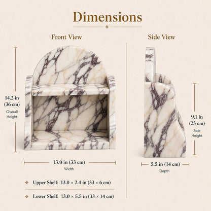 Luxury Calacatta Viola Marble Organizer