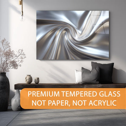 Modern interior with a large abstract metal wall art piece, decorative pillows, and a vase.