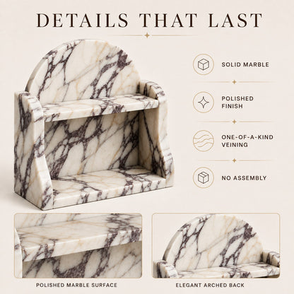 Luxury Calacatta Viola Marble Organizer