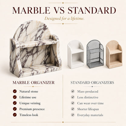 Luxury Calacatta Viola Marble Organizer