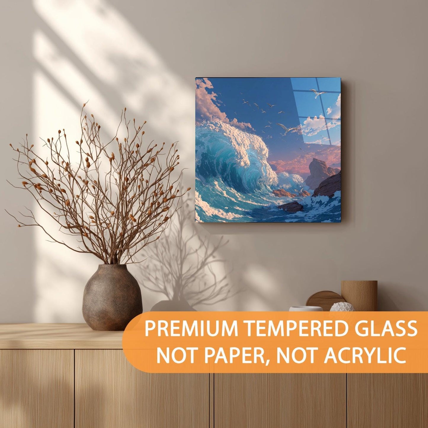 Custom size glass wall art