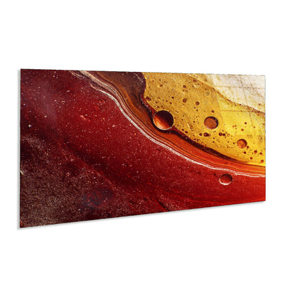 Abstract art print with red and yellow colors on a white background
