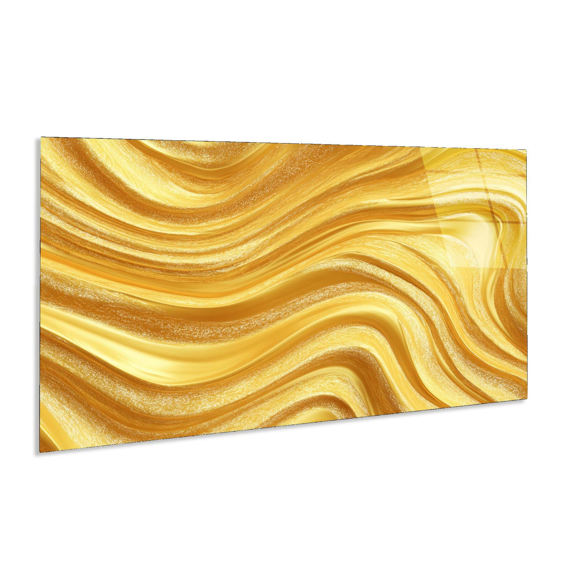 Gold abstract wavy pattern on a white background