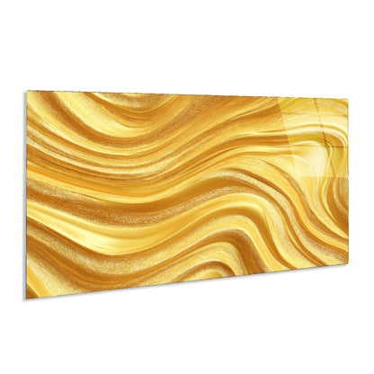 Gold abstract wavy pattern on a white background
