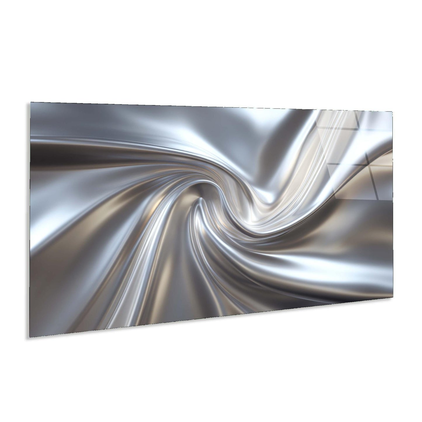 Metallic swirl design on a white background