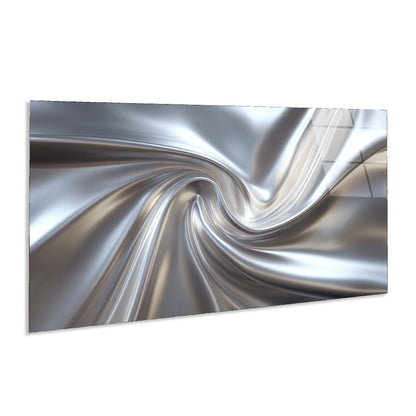 Metallic swirl design on a white background