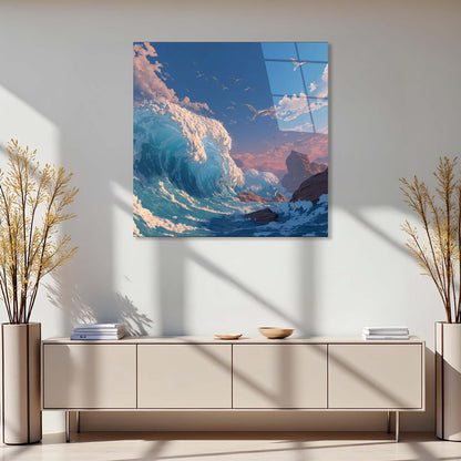 Custom size glass wall art