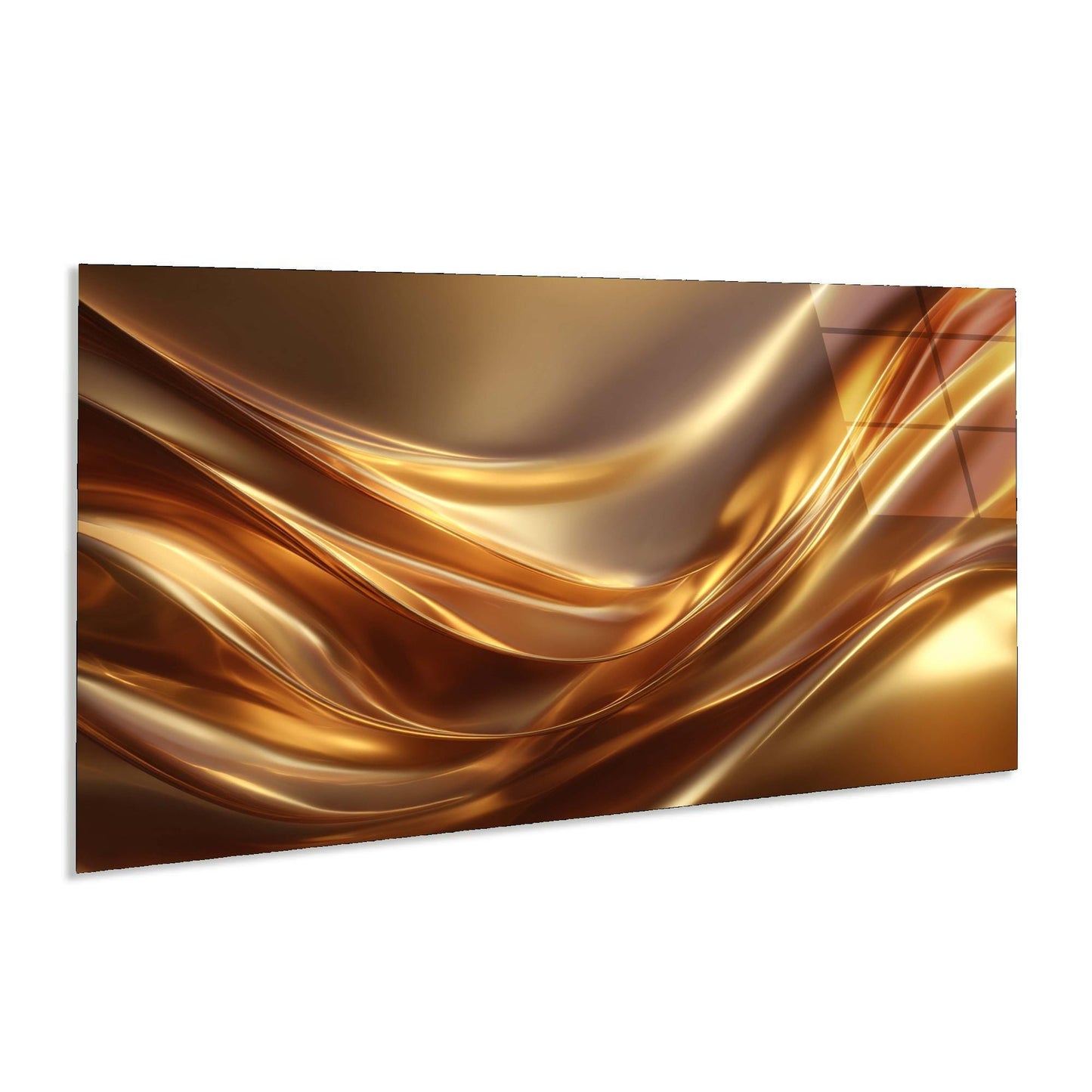 Abstract gold and brown wave design on a white background