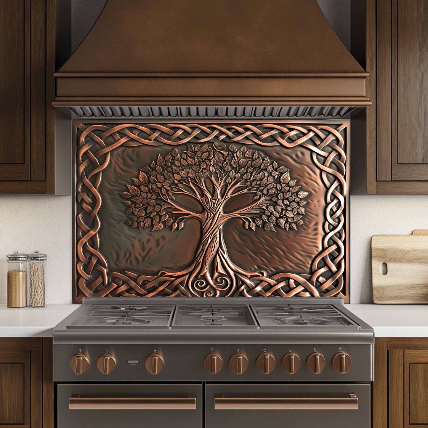 Custom tempered glass backsplash