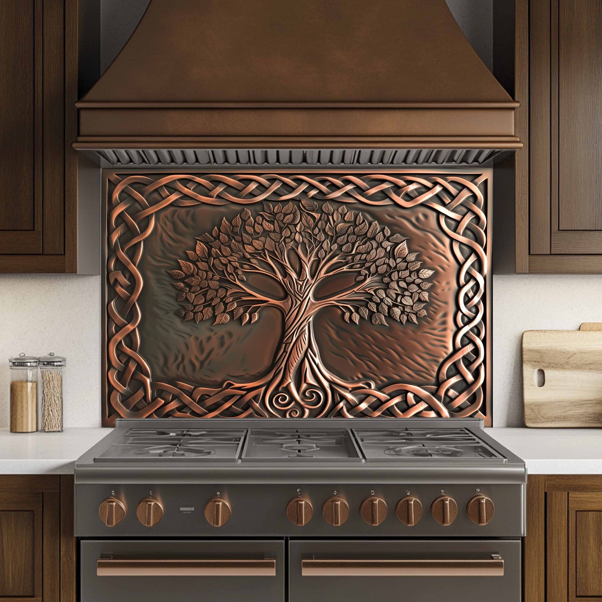 Custom tempered glass backsplash