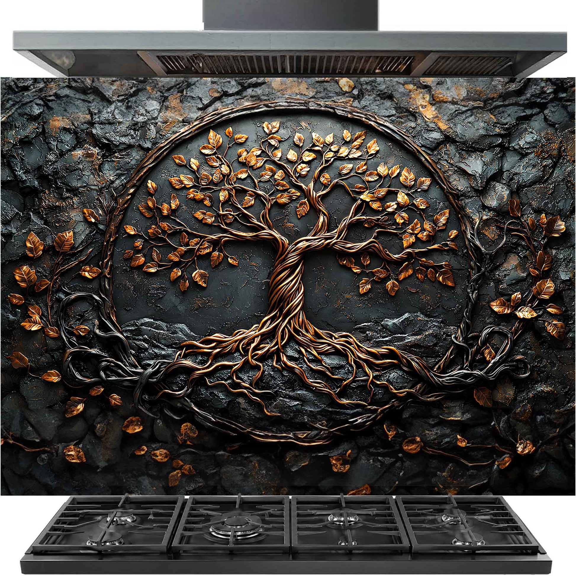 Custom kitchen backsplash for stove panel