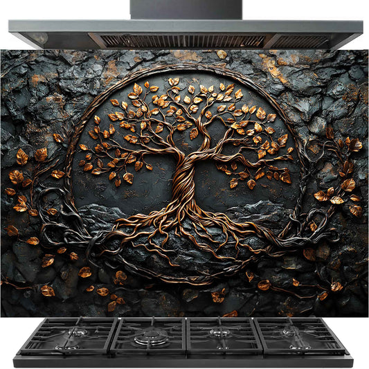 Custom kitchen backsplash for stove panel