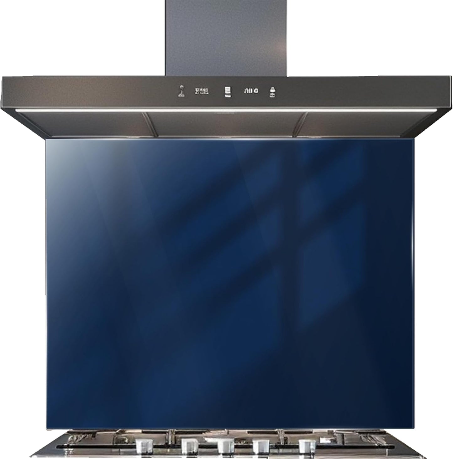 Blue tempered glass custom kitchen backsplash for modern kitchens