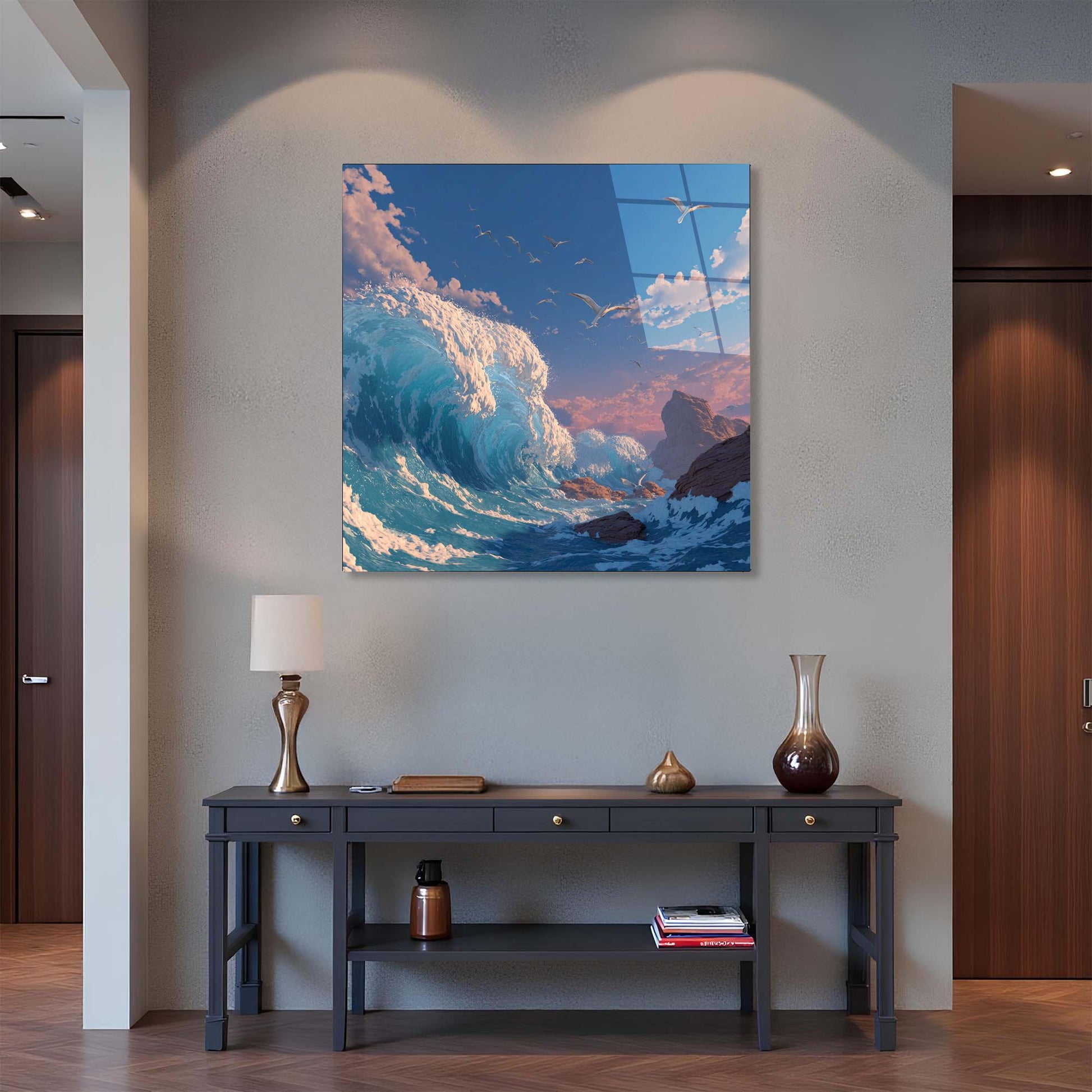 Custom size glass wall art