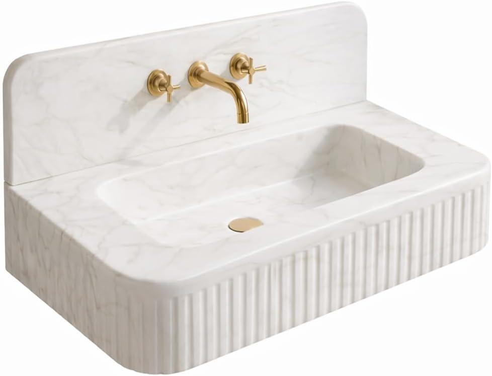 carrara white marble sink vessel decorative