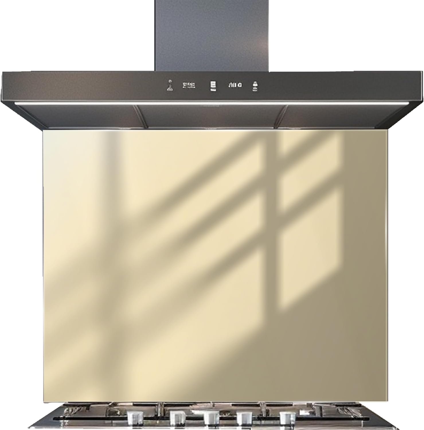 Cream tempered glass custom kitchen backsplash for modern kitchens
