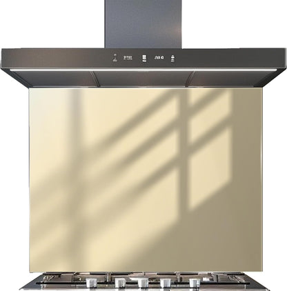 Cream tempered glass custom kitchen backsplash for modern kitchens
