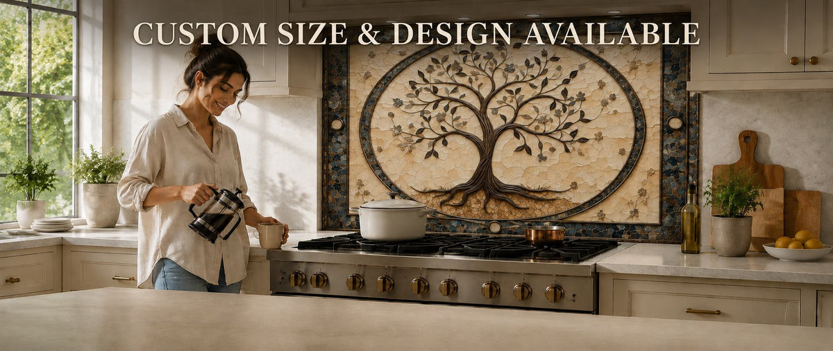 Tempered Glass Backsplash & Decorative Kitchen Splashback for Stove ...
