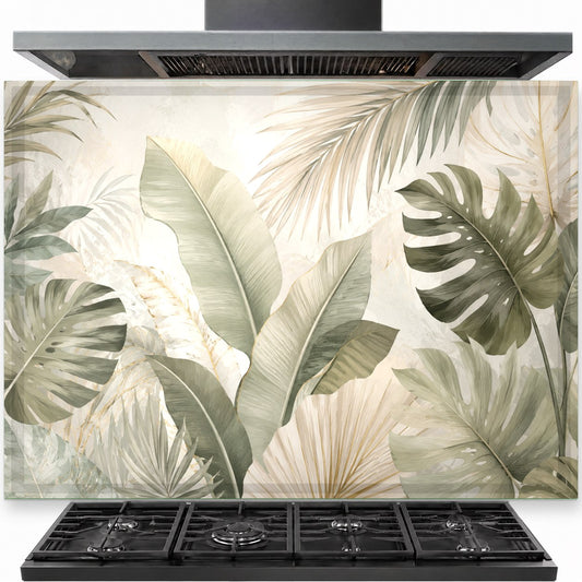 Minimal Green tempered glass kitchen backsplash installed securely behind the main cooking stove