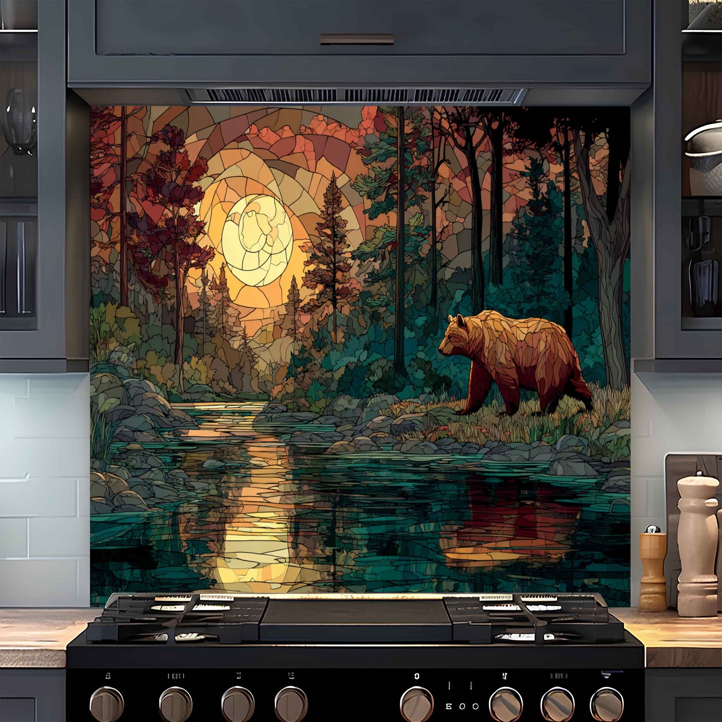 Sunset Trek Stove Splashback – Tempered Glass Backsplash For Nature Lovers