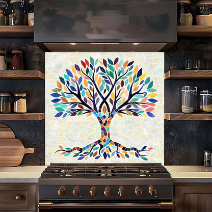 mosaic tempered glass backsplash for kitchen
