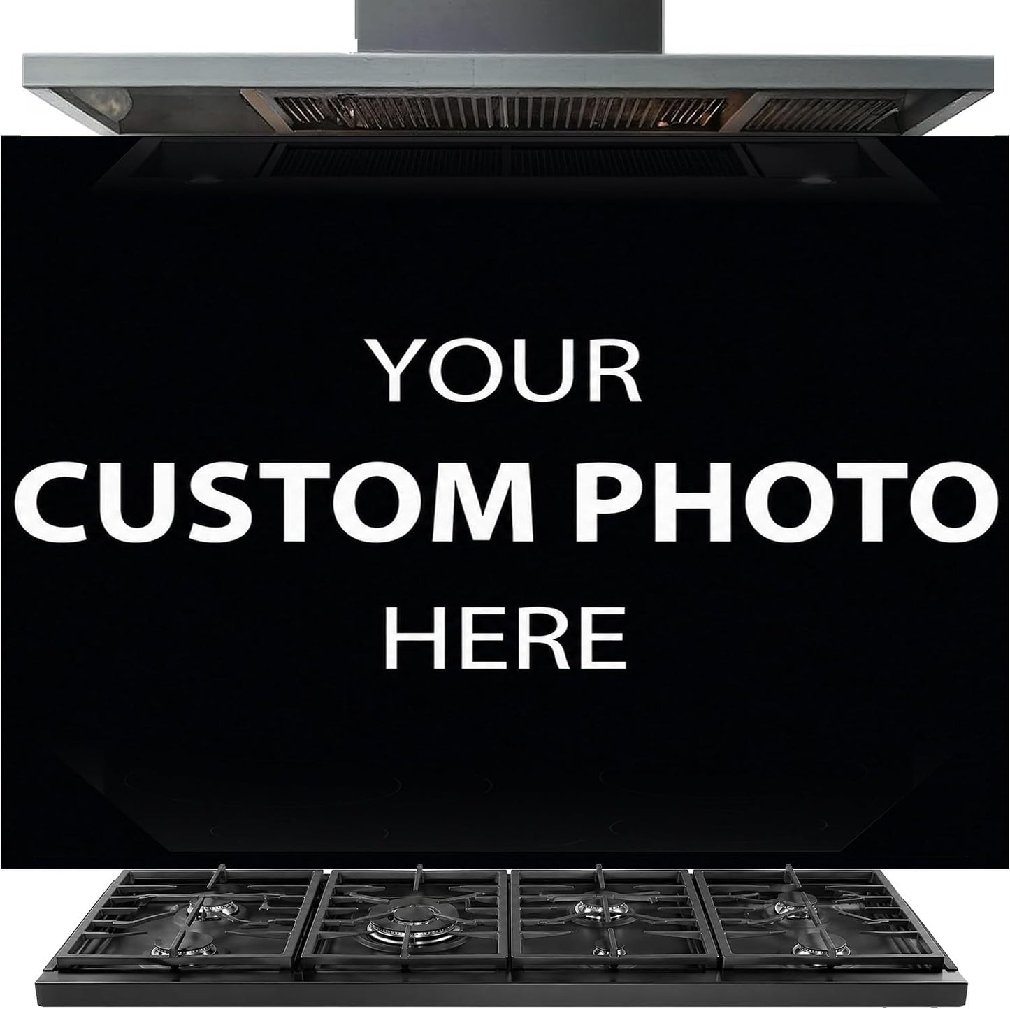 Custom Photo Tempered Glass Kitchen Backsplash for Stove - Heat Resistant Kitchen Wall Tile Alternative