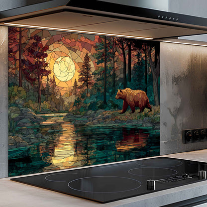 Sunset Trek Stove Splashback – Tempered Glass Backsplash For Nature Lovers