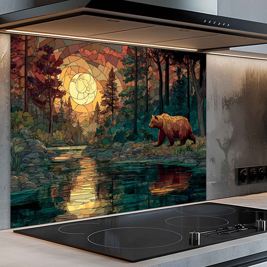 Sunset Trek Stove Splashback – Tempered Glass Backsplash For Nature Lovers