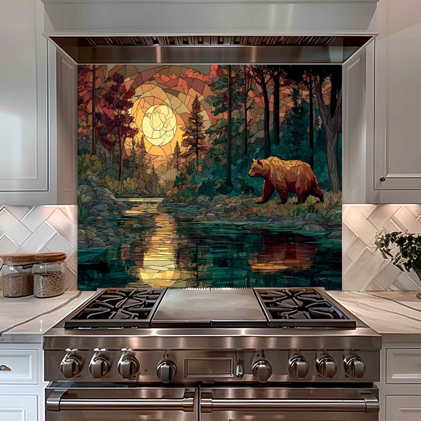 Sunset Trek Stove Splashback – Tempered Glass Backsplash For Nature Lovers