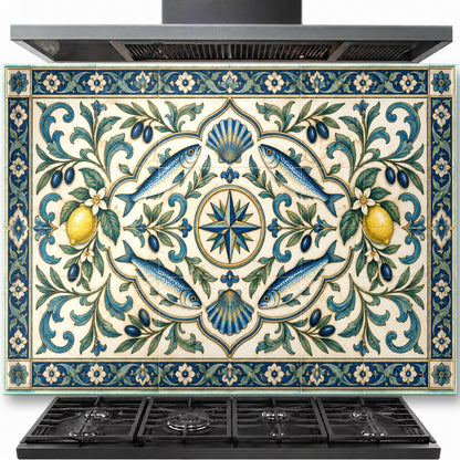 Wbs (371) tempered glass backsplash installed neatly behind a modern kitchen stove