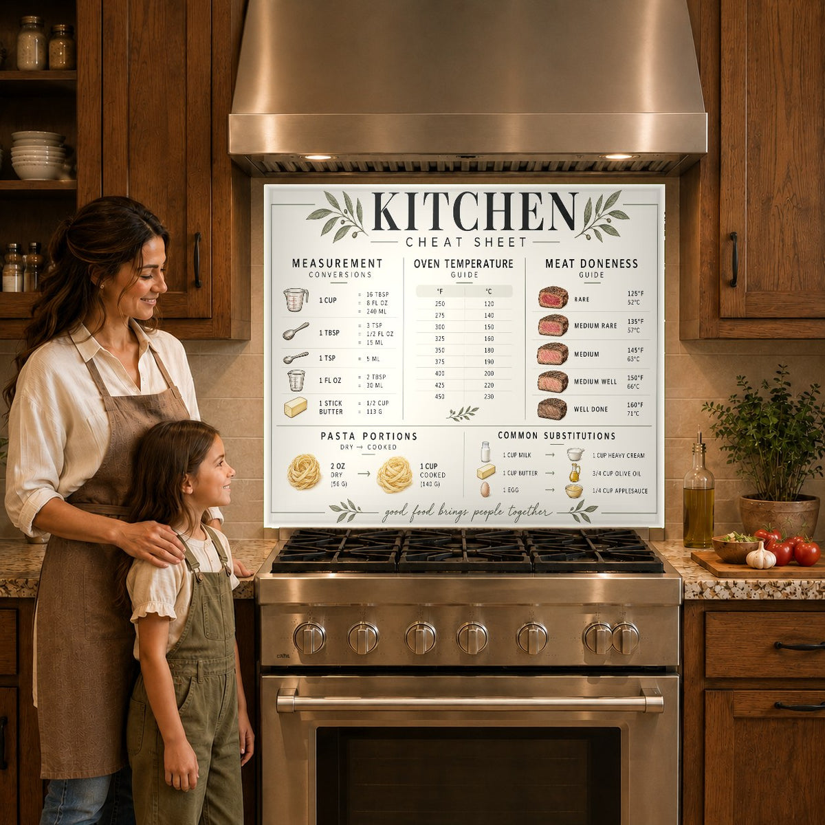 Kitchen Cheat Sheet tempered glass backsplash behind a modern induction cooktop
