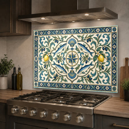 Modern kitchen sink wall protected by Wbs (371) glass backsplash panel