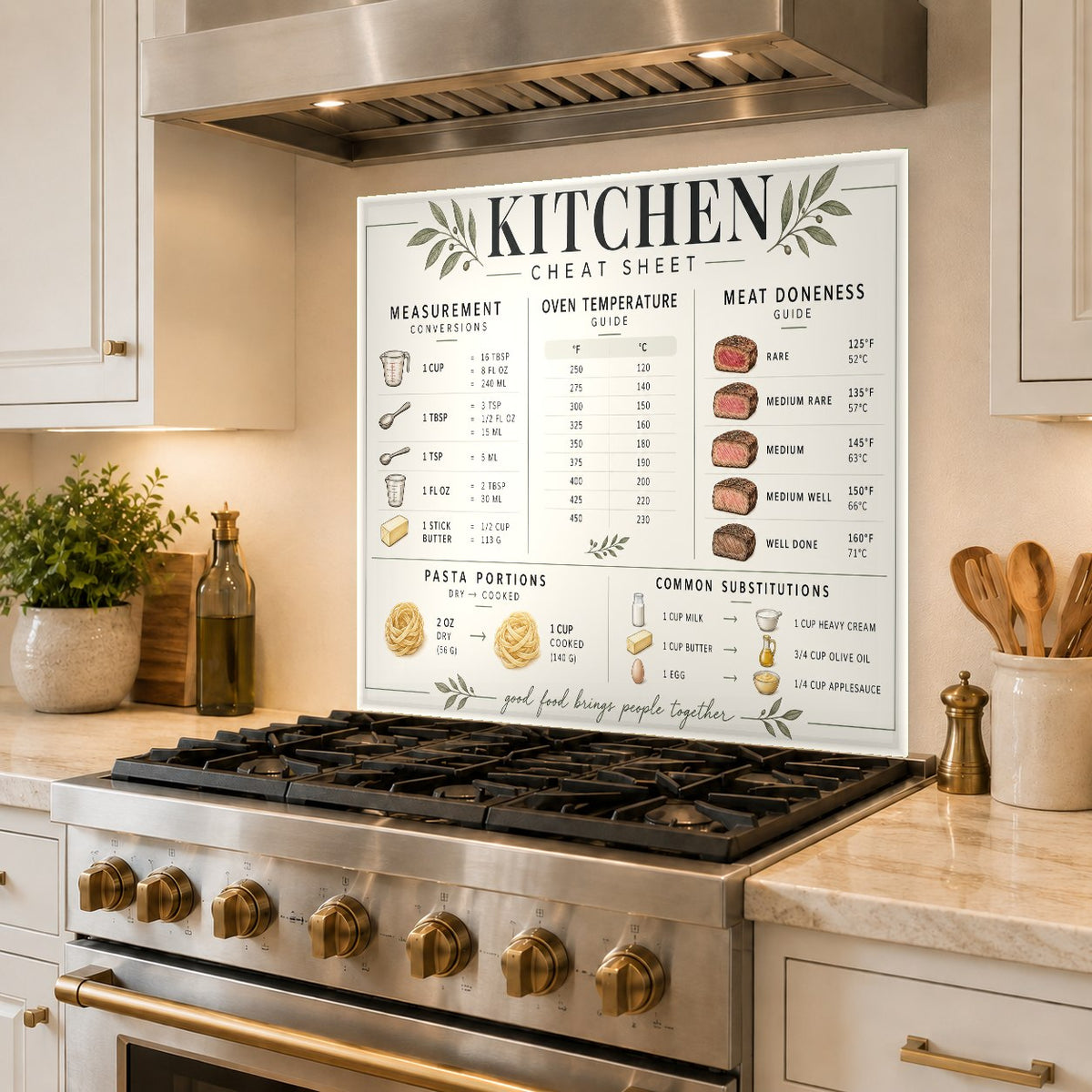 Kitchen Cheat Sheet tempered glass backsplash as a full-wall kitchen backsplash