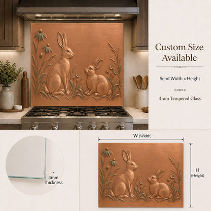 Tempered glass kitchen backsplash protecting wall behind stove