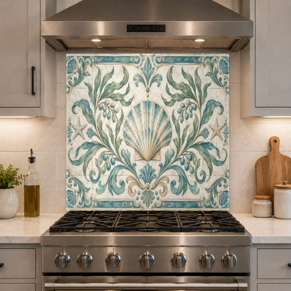 Modern home bar area enhanced with a heat-resistant glass backsplash