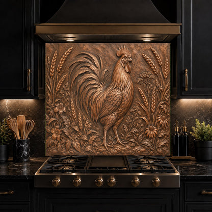 Country kitchen interior featuring a durable glass backsplash behind the prep area