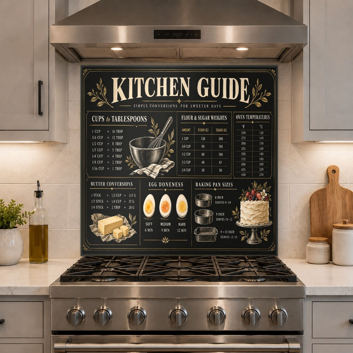 Measurement Conversion Chart tempered glass backsplash in a home bar area