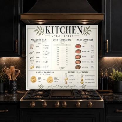 Kitchen Cheat Sheet tempered glass backsplash in a compact apartment kitchen