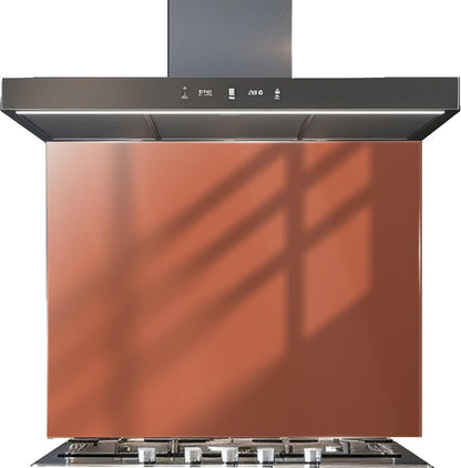Orange tempered glass custom kitchen backsplash for modern kitchens