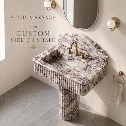 marble pedestal sink custom size and shape available