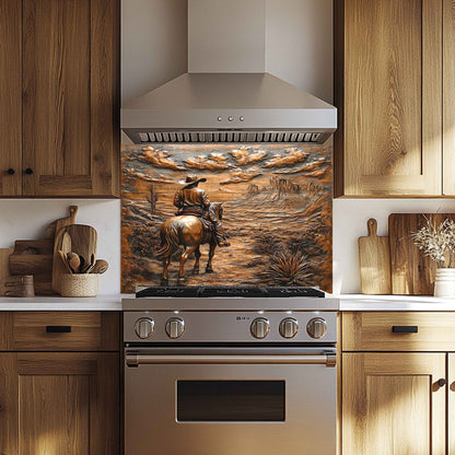 Kitchen with wooden cabinets, a decorative backsplash, and stainless steel appliances.