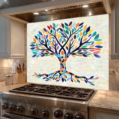 mosaic tempered glass backsplash for kitchen
