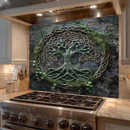 tempered glass backsplash for stove