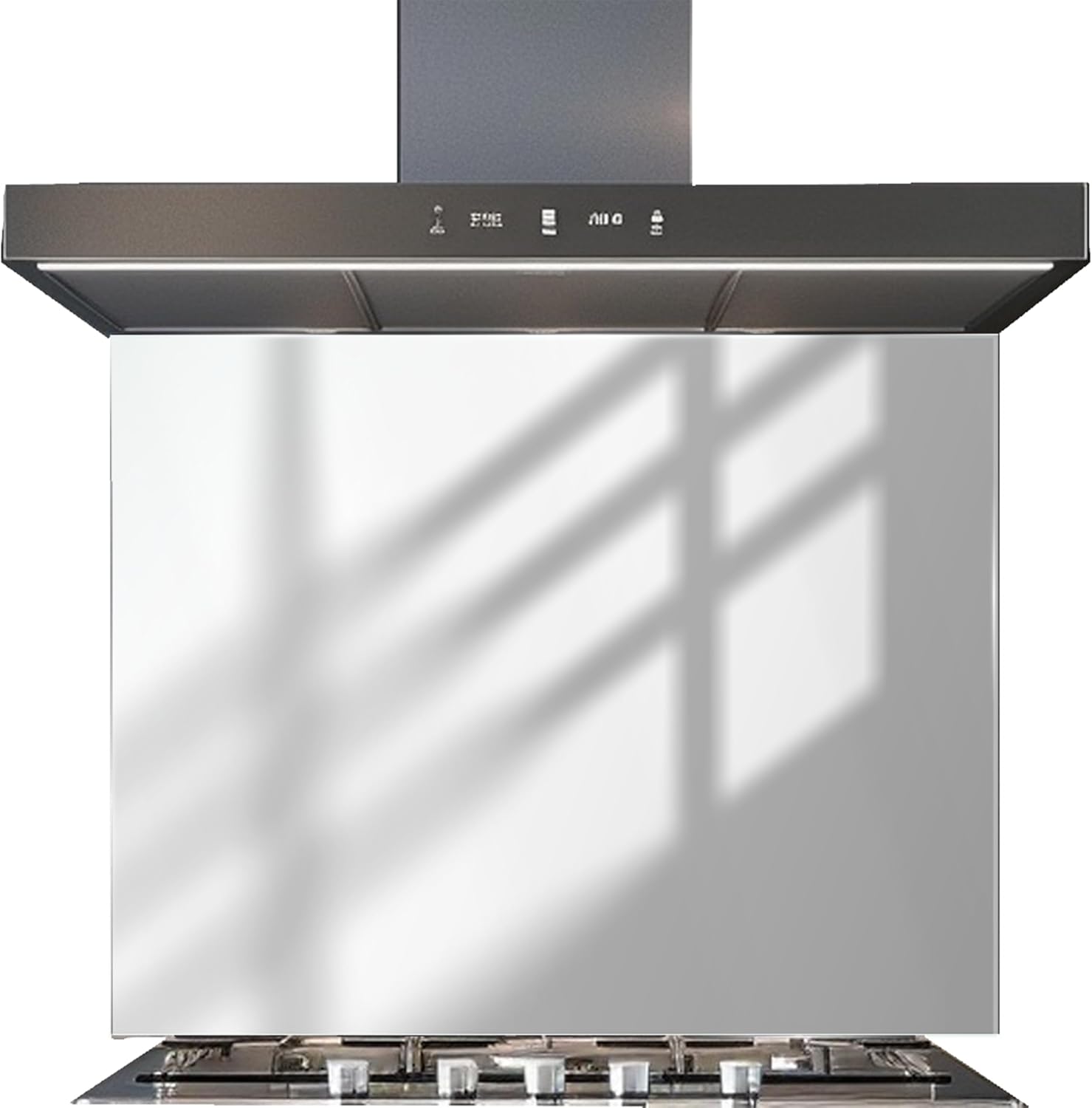 White tempered glass custom kitchen backsplash for modern kitchens